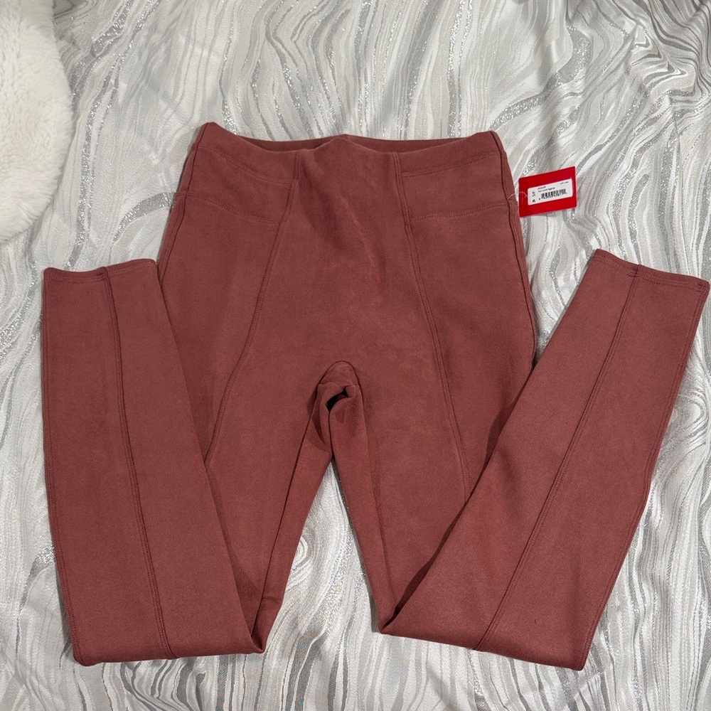 Spanx woman’s Faux Suede Rich Rose Leggings